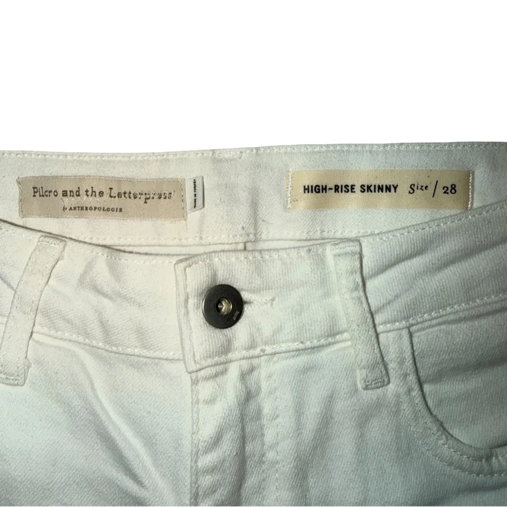 Pilcro and‎ the Letterpress White Skinny High Rise Jeans-size 28-NWT